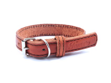 5793 kozeny obojek stubby hnedy obvod krku 45 60 cm sirka 5 cm